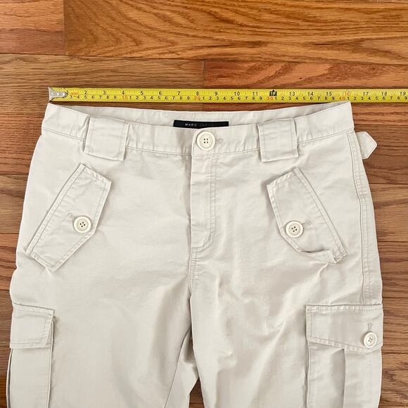 Marc Jacob Cropped Cargo Pants Womens 12 Bone Utility Normcore Casual Minimalist - Picture 6 of 9